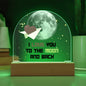 I Love You to the Moon and Back Acrylic Dome Plaque with LED