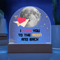 I Love You to the Moon and Back Acrylic Dome Plaque with LED