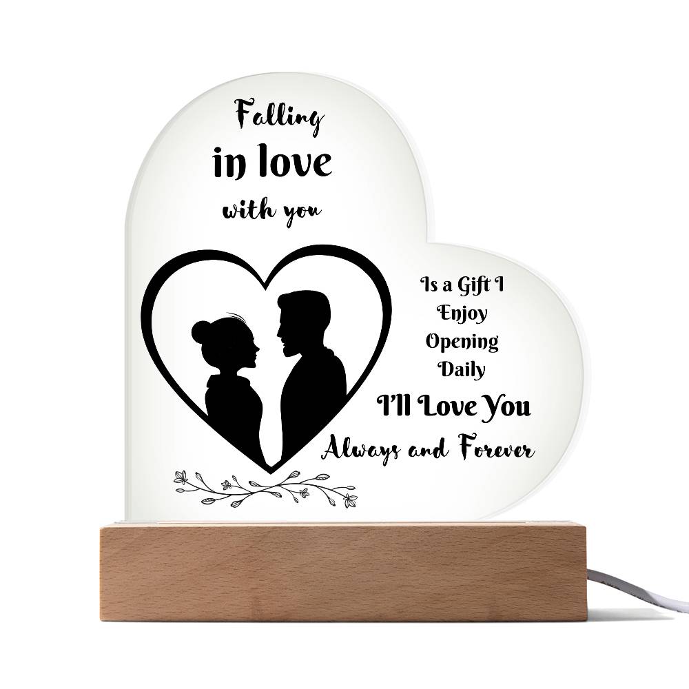 Falling In Love With You Acrylic Heart Plaque
