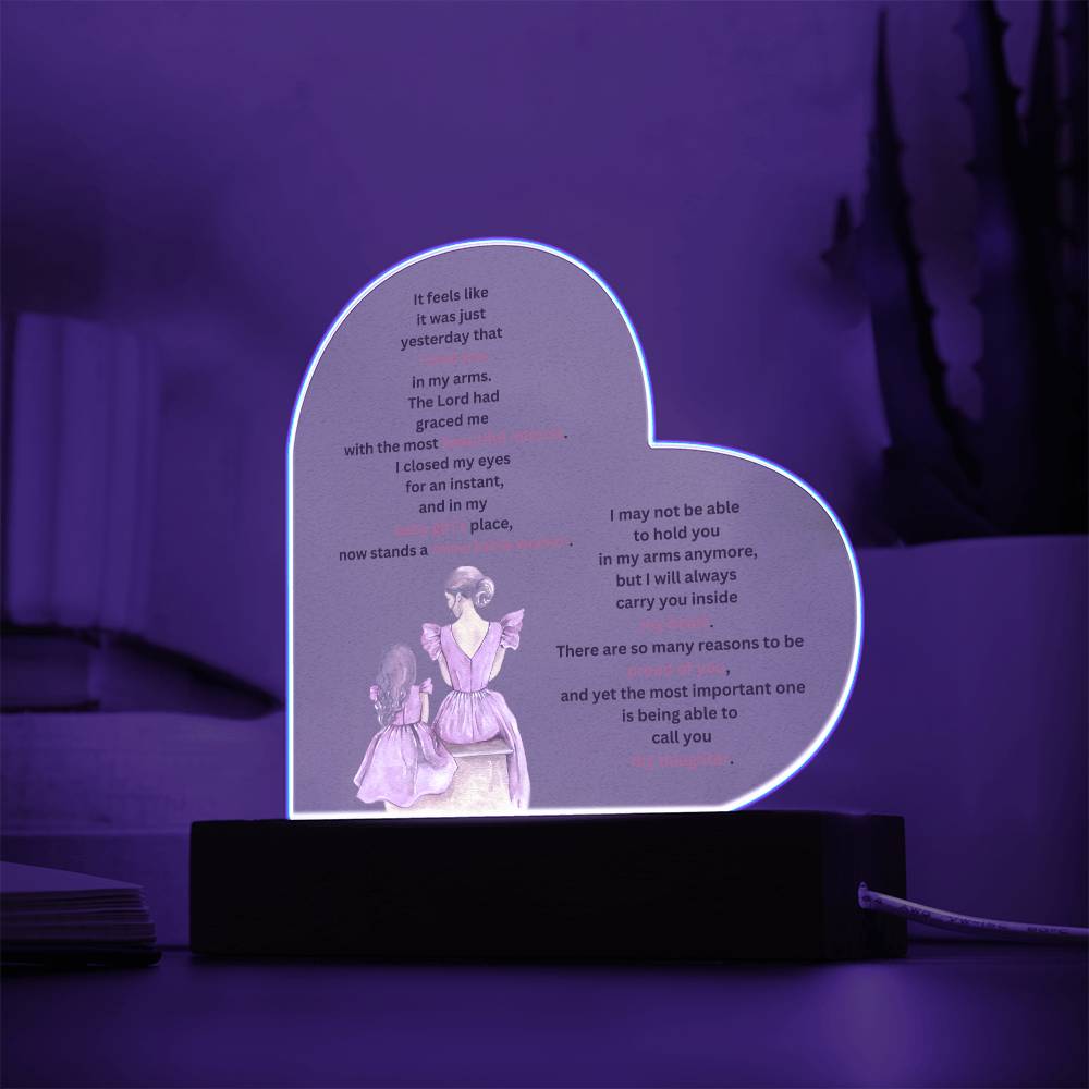 Daughter Acrylic Heart (Choose with or without LED)