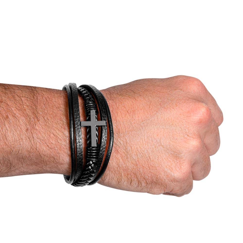 To My Amazing Husband Men's Cross Bracelet