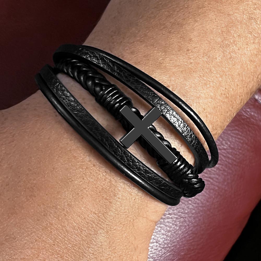 Son Cross Men's Bracelet; Love, Dad