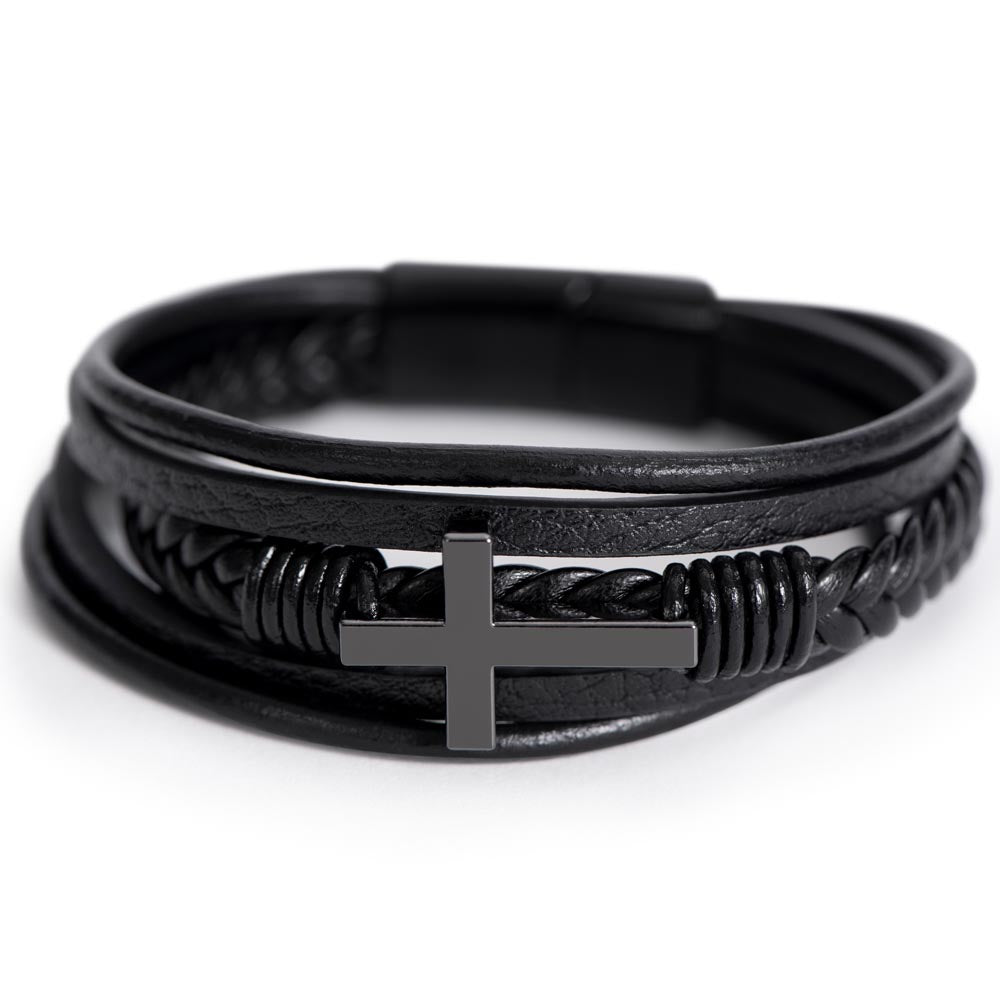 To My Amazing Husband Men's Cross Bracelet