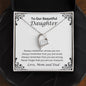 To Our Beautiful Daughter; Love, Mom and Dad Heart Necklace