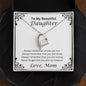 To My Beautiful Daughter, Love Mom Heart Necklace