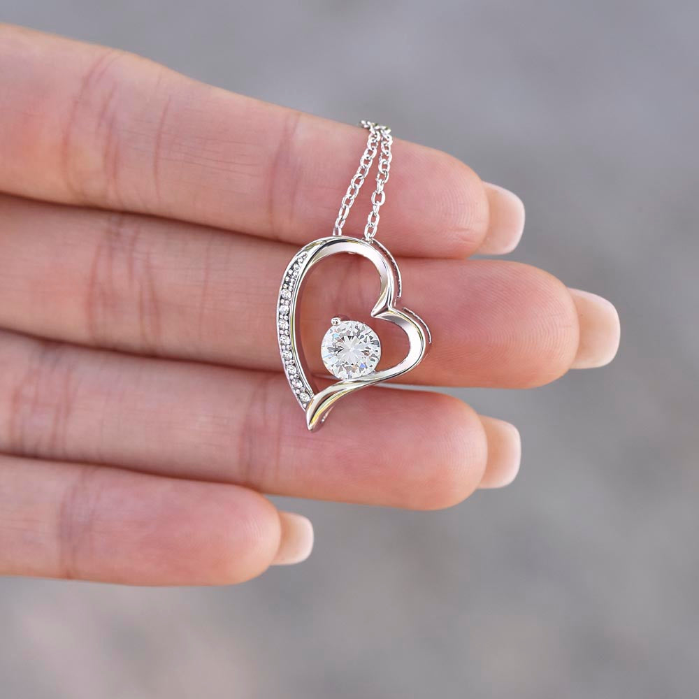 To Our Beautiful Daughter; Love, Mom and Dad Heart Necklace