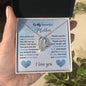To My Beautiful Mother (Blue) Forever Love Necklace (Choose Standard Black Box or Wooden Box with LED)