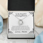 To My Beautiful Daughter, Love Mom Heart Necklace