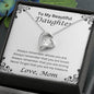 To My Beautiful Daughter, Love Mom Heart Necklace