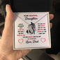 To My Beautiful Daughter Love, Dad Heart Necklace