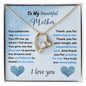 To My Beautiful Mother (Blue) Forever Love Necklace (Choose Standard Black Box or Wooden Box with LED)