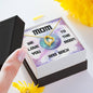 Mom, We Love You to the Moon and Back Forever Love Necklace (Choose Standard Black Box or Mahogany Box with LED Light)