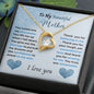 To My Beautiful Mother (Blue) Forever Love Necklace (Choose Standard Black Box or Wooden Box with LED)