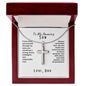 To My Amazing Son; Love, Dad Cross Necklace