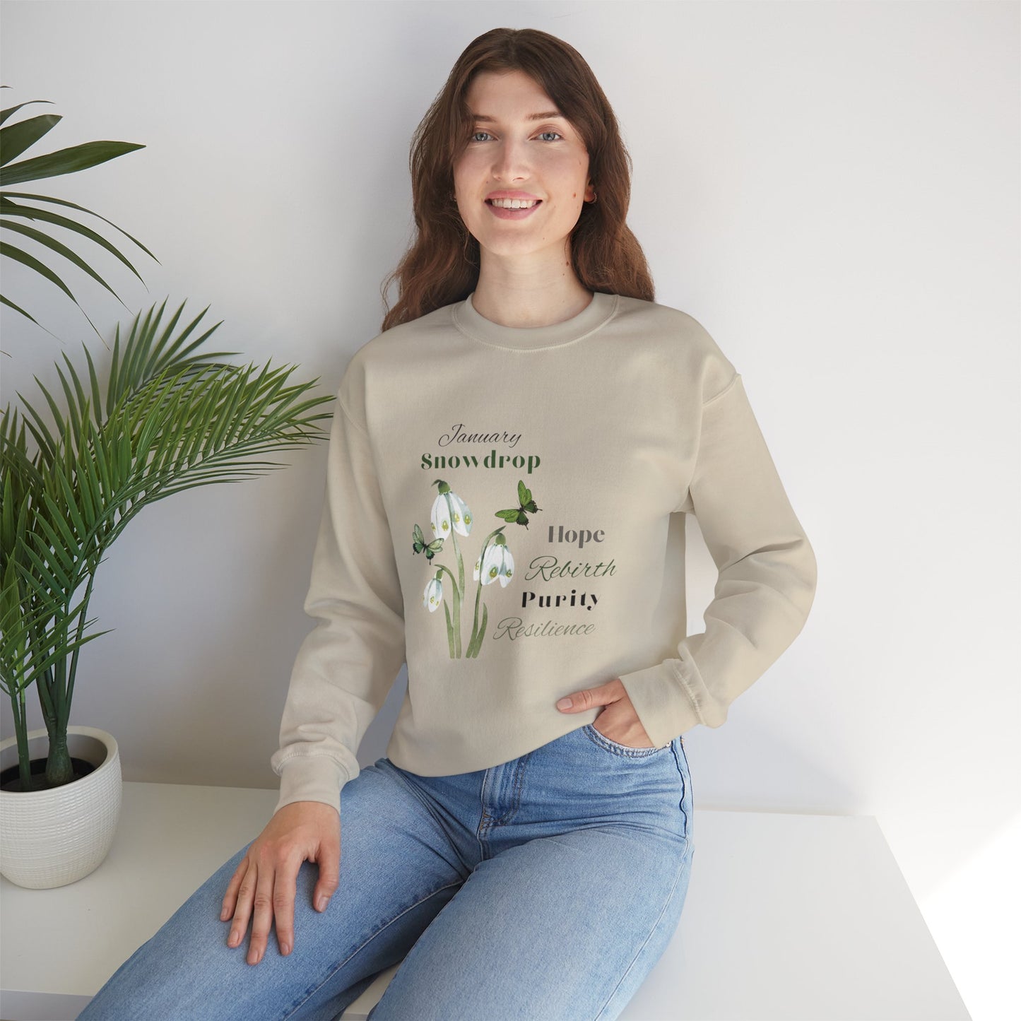 January Snowdrop Unisex Heavy Blend™ Crewneck Sweatshirt