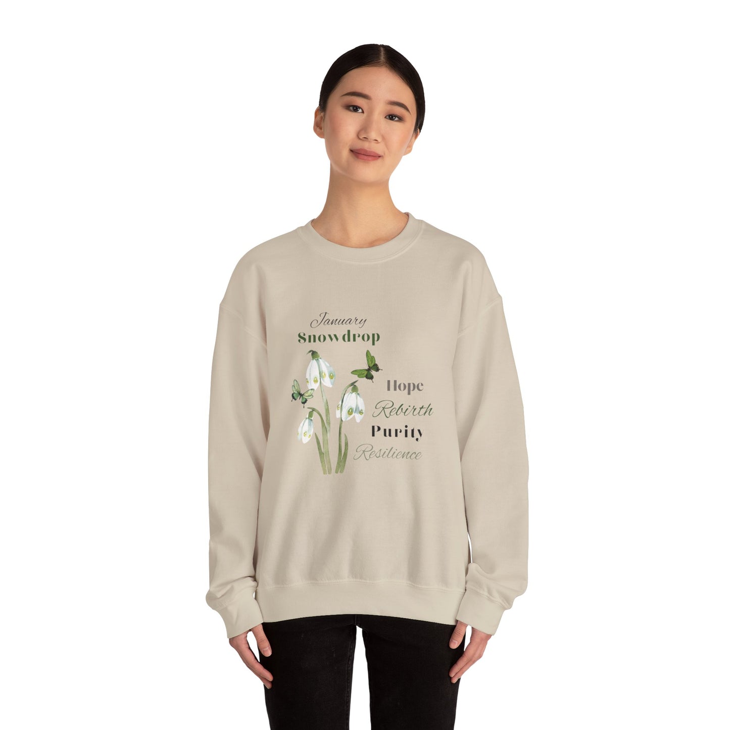 January Snowdrop Unisex Heavy Blend™ Crewneck Sweatshirt