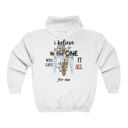 I Believe Unisex Heavy Blend™ Full Zip Hooded Sweatshirt