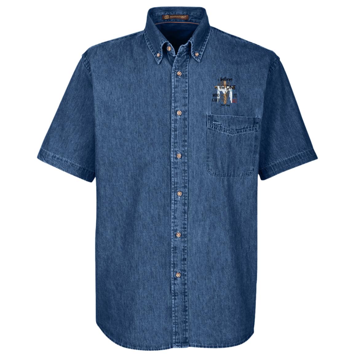 M550S Harriton Mens Short Sleeve Denim Shirt