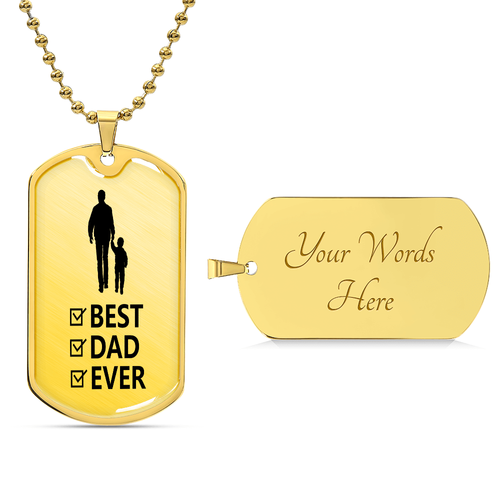 Best Dad Ever from Son  Graphic Dog Tag