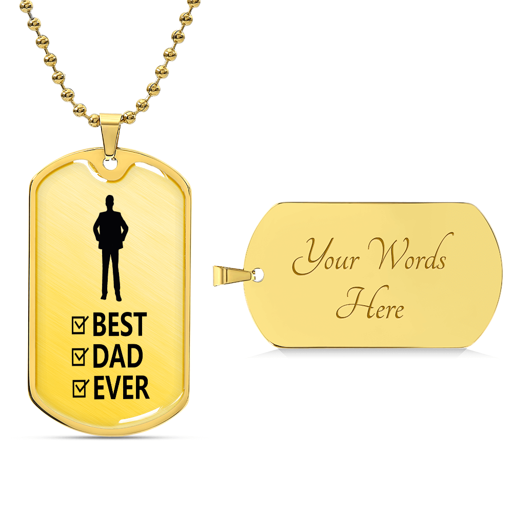 Best Dad Ever Graphic Dog Tag