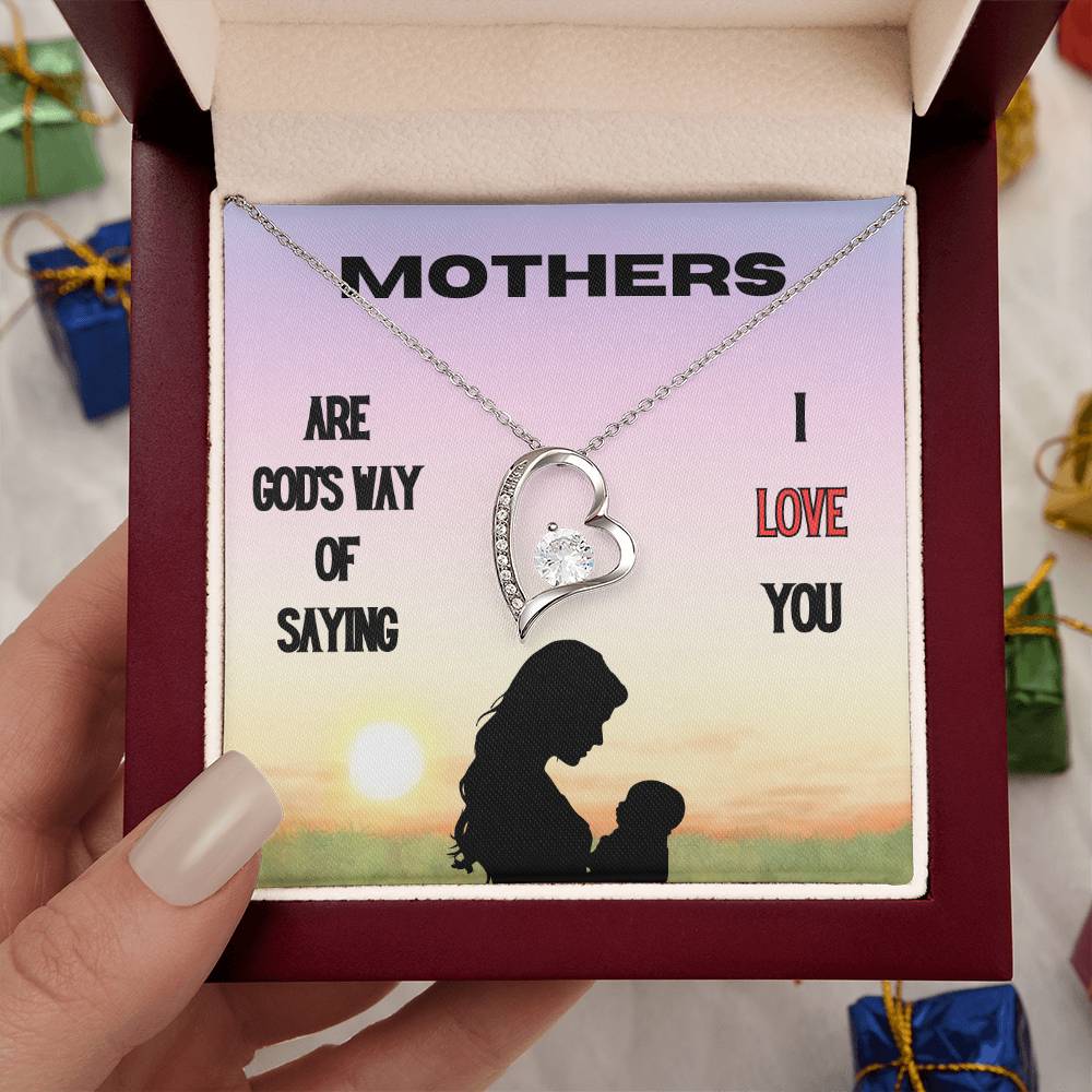 God's Way of Saying I Love You Forever Love Necklace (Choose Black Box  or Wooden Box with LED)