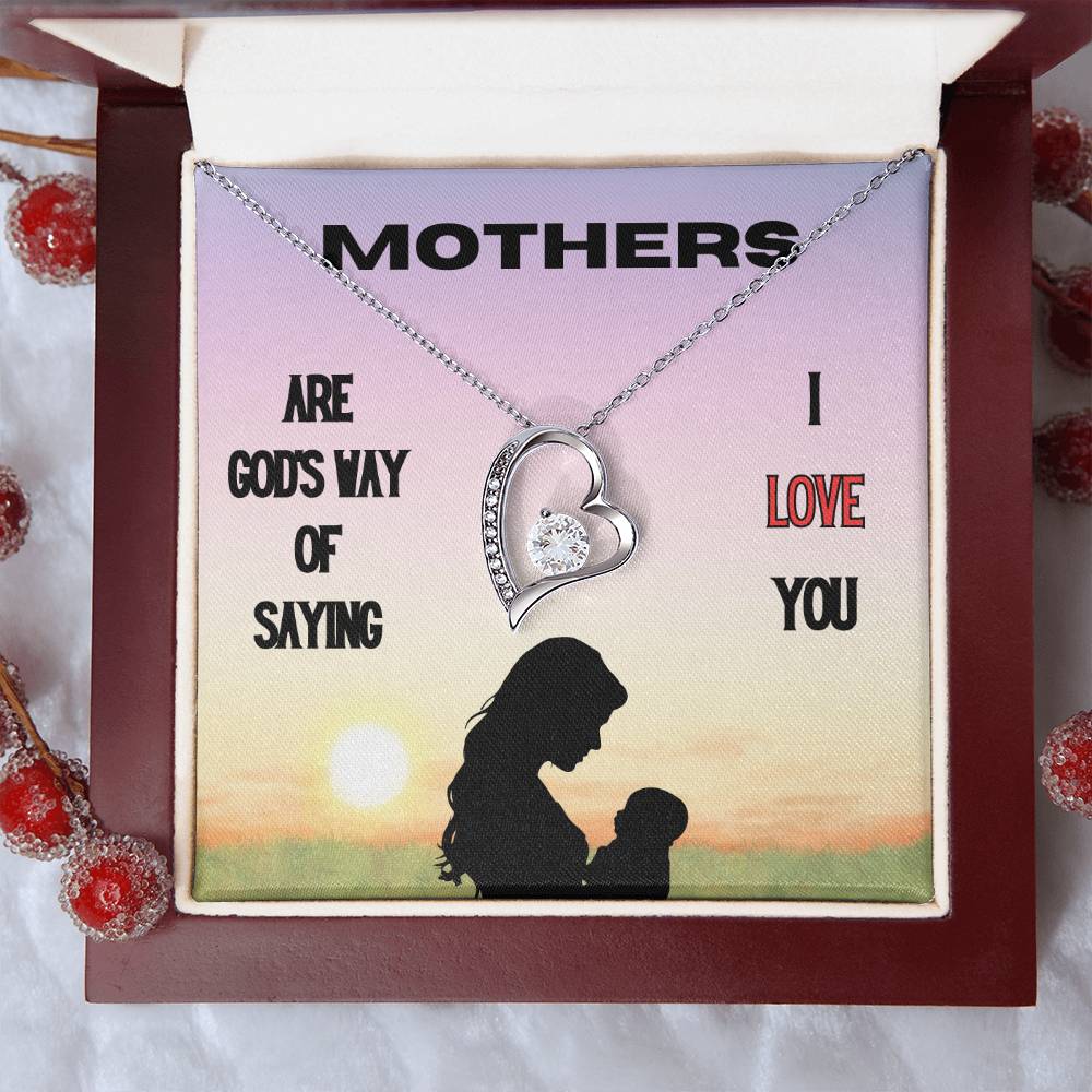 God's Way of Saying I Love You Forever Love Necklace (Choose Black Box  or Wooden Box with LED)