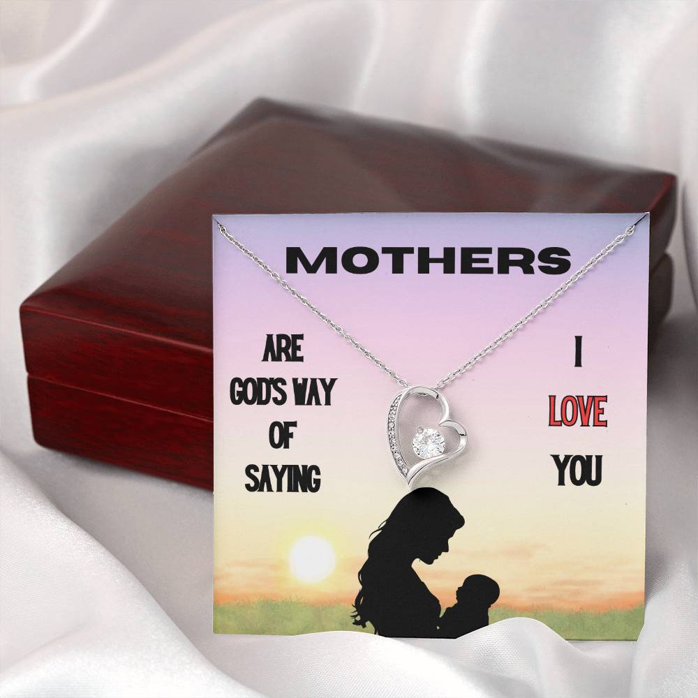 God's Way of Saying I Love You Forever Love Necklace (Choose Black Box  or Wooden Box with LED)