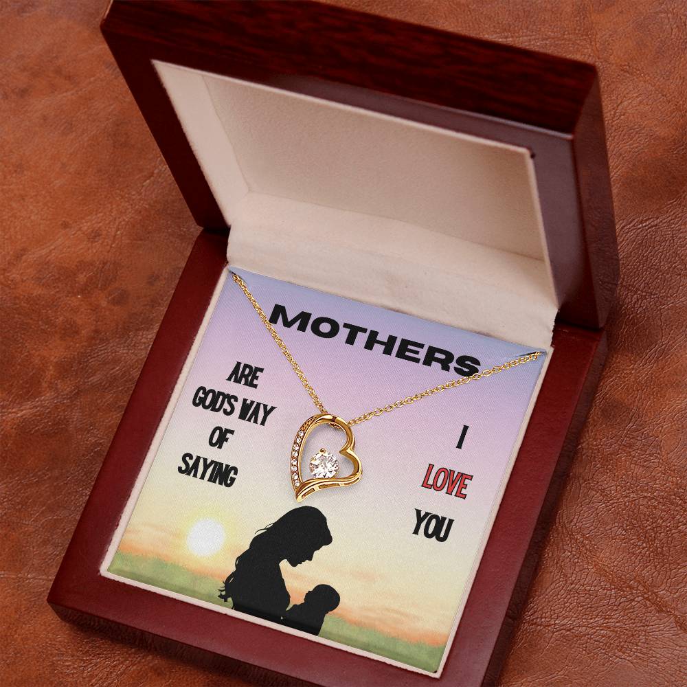 God's Way of Saying I Love You Forever Love Necklace (Choose Black Box  or Wooden Box with LED)
