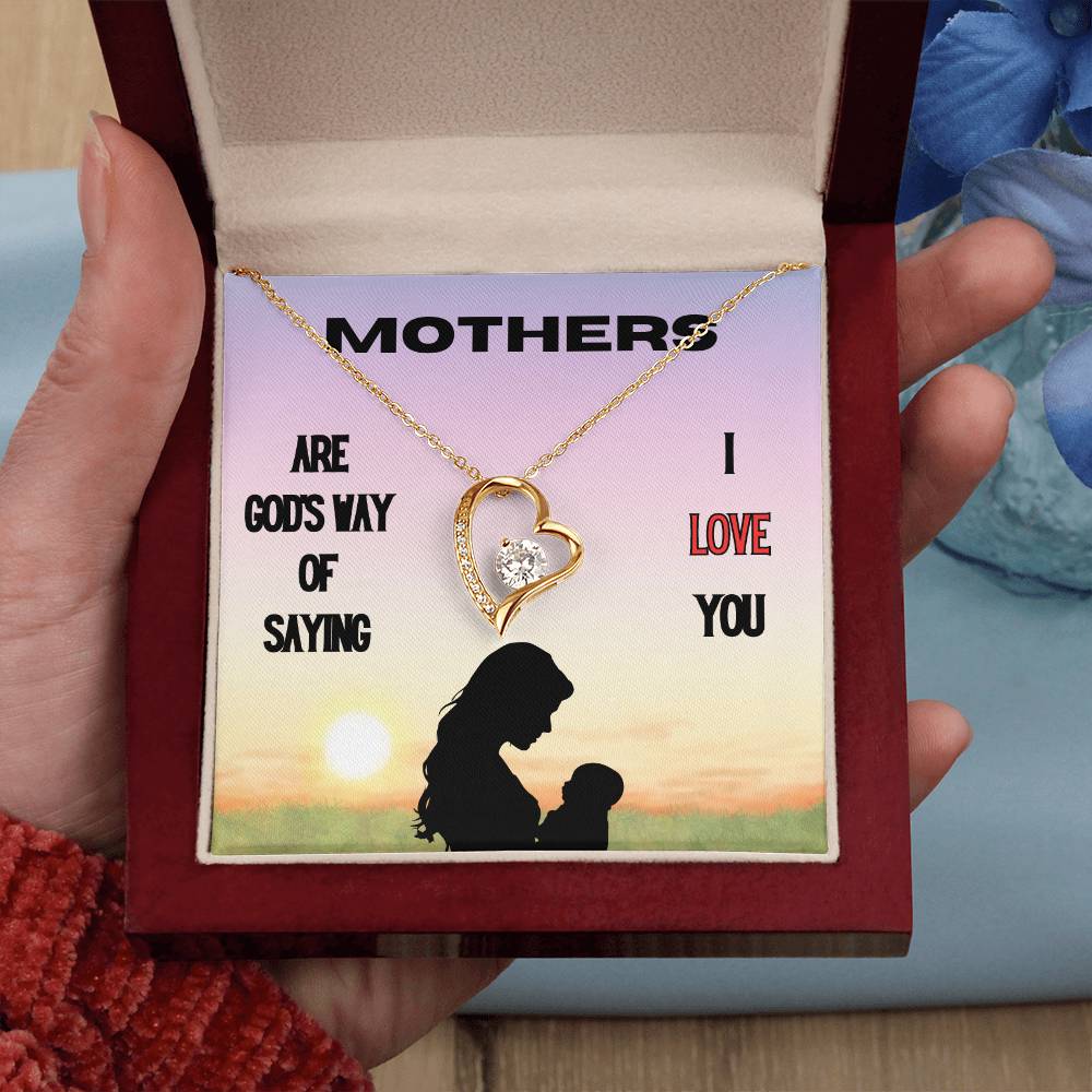 God's Way of Saying I Love You Forever Love Necklace (Choose Black Box  or Wooden Box with LED)