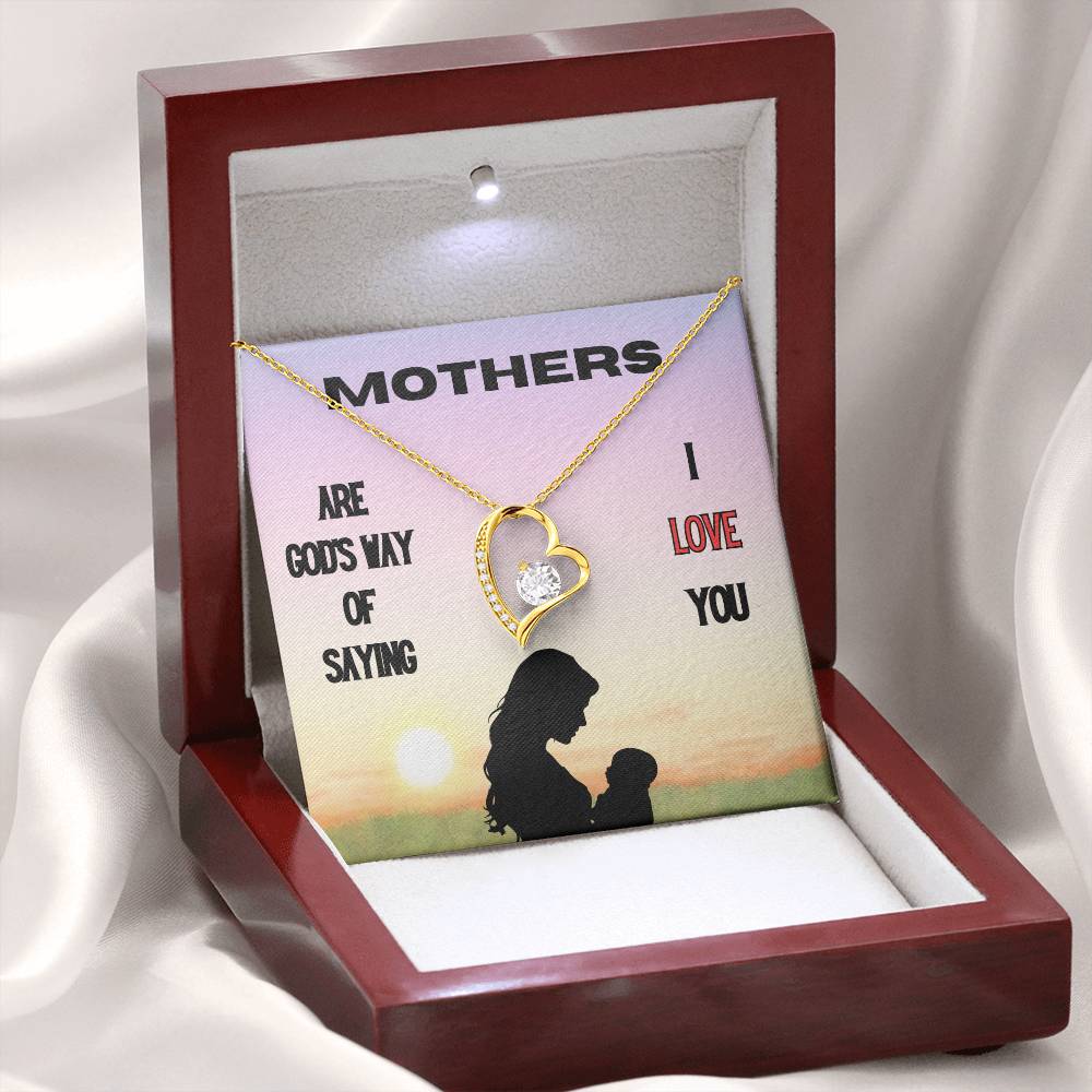 God's Way of Saying I Love You Forever Love Necklace (Choose Black Box  or Wooden Box with LED)