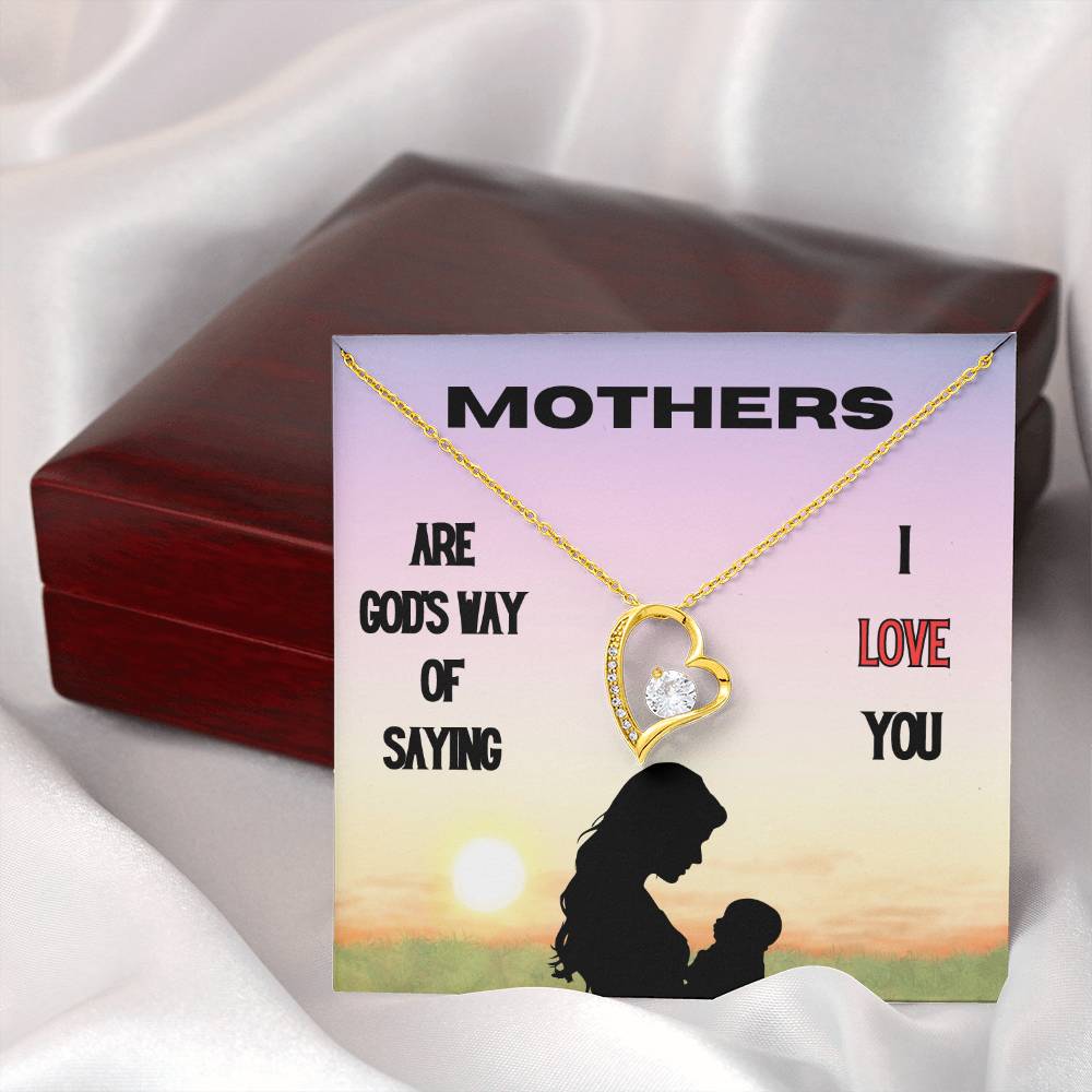 God's Way of Saying I Love You Forever Love Necklace (Choose Black Box  or Wooden Box with LED)
