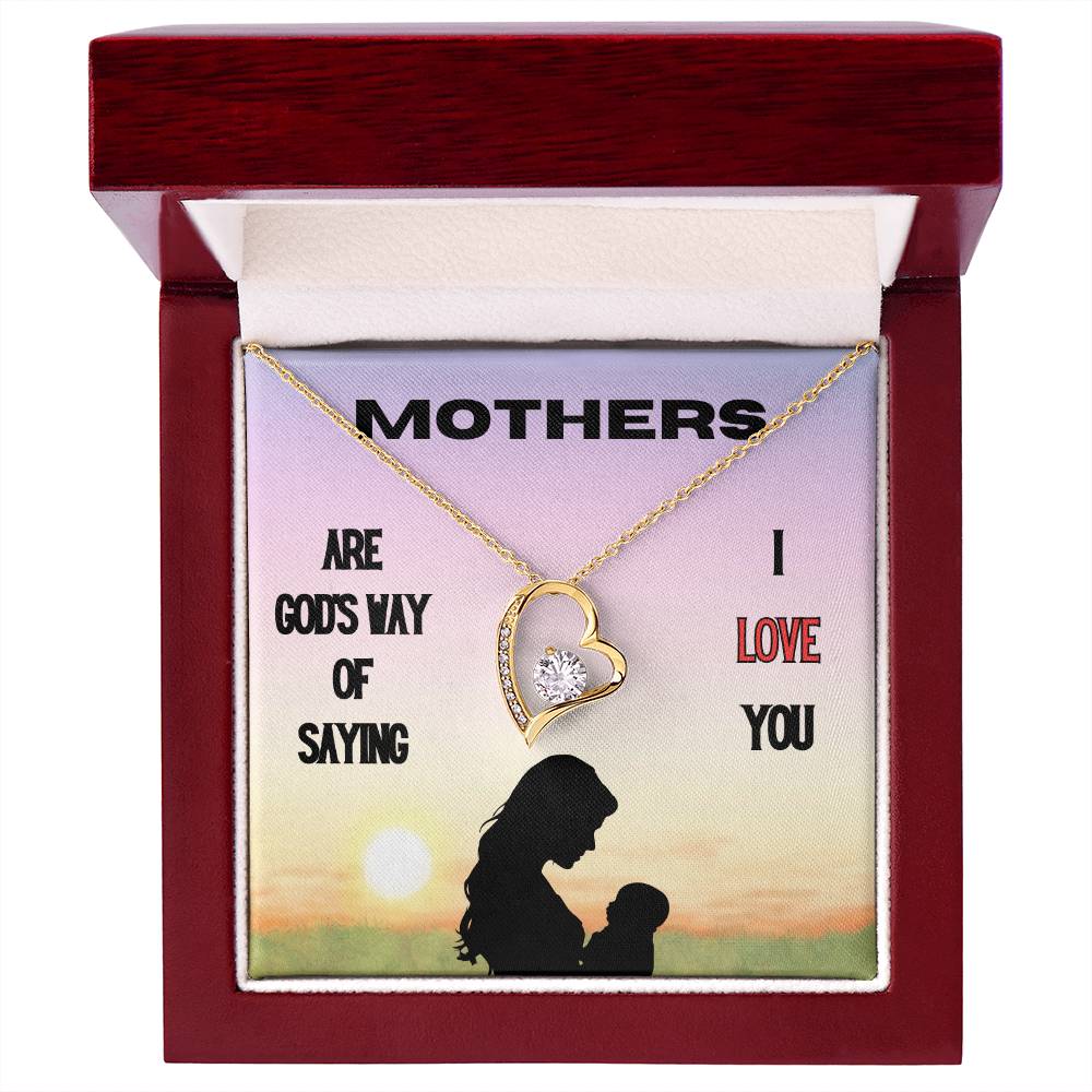 God's Way of Saying I Love You Forever Love Necklace (Choose Black Box  or Wooden Box with LED)
