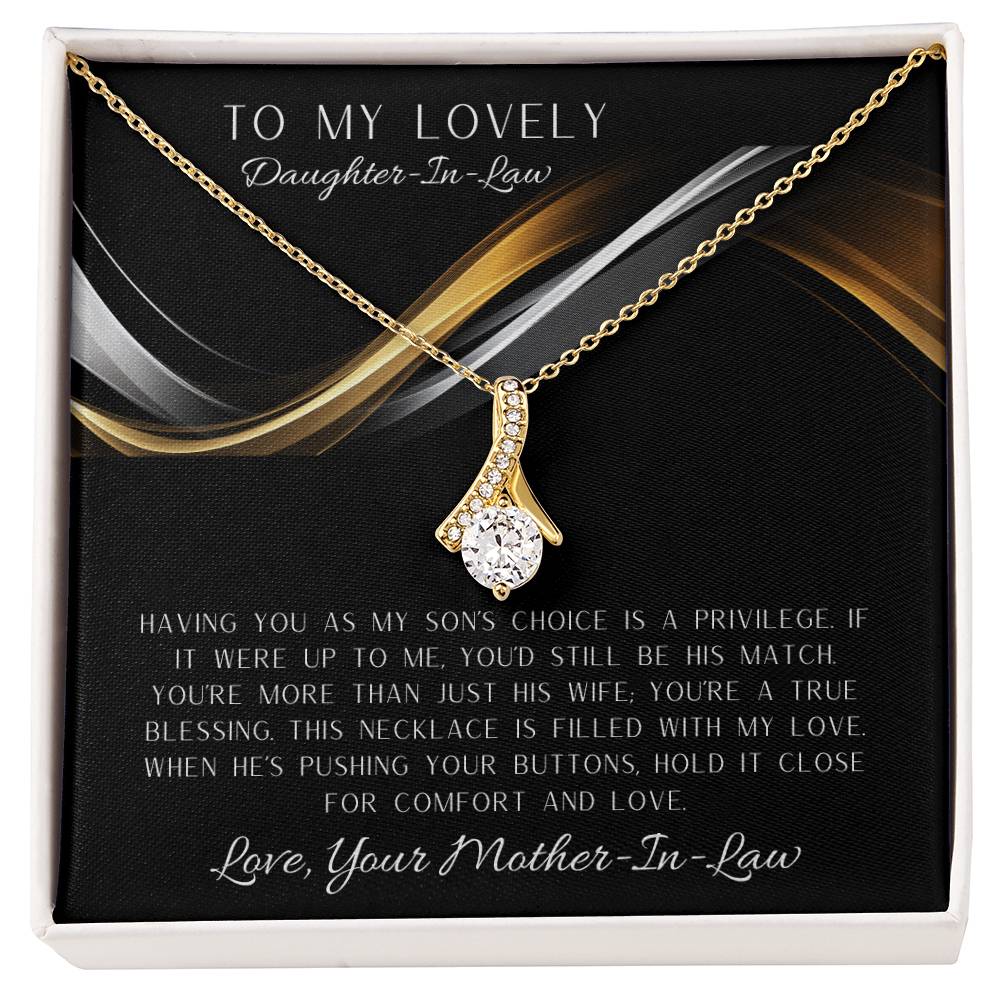 To My Lovely Daughter-In-Law Alluring Beauty Necklace