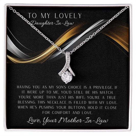 To My Lovely Daughter-In-Law Alluring Beauty Necklace