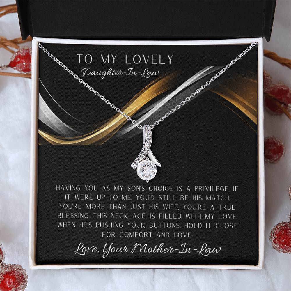 To My Lovely Daughter-In-Law Alluring Beauty Necklace