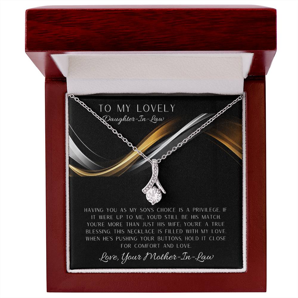 To My Lovely Daughter-In-Law Alluring Beauty Necklace