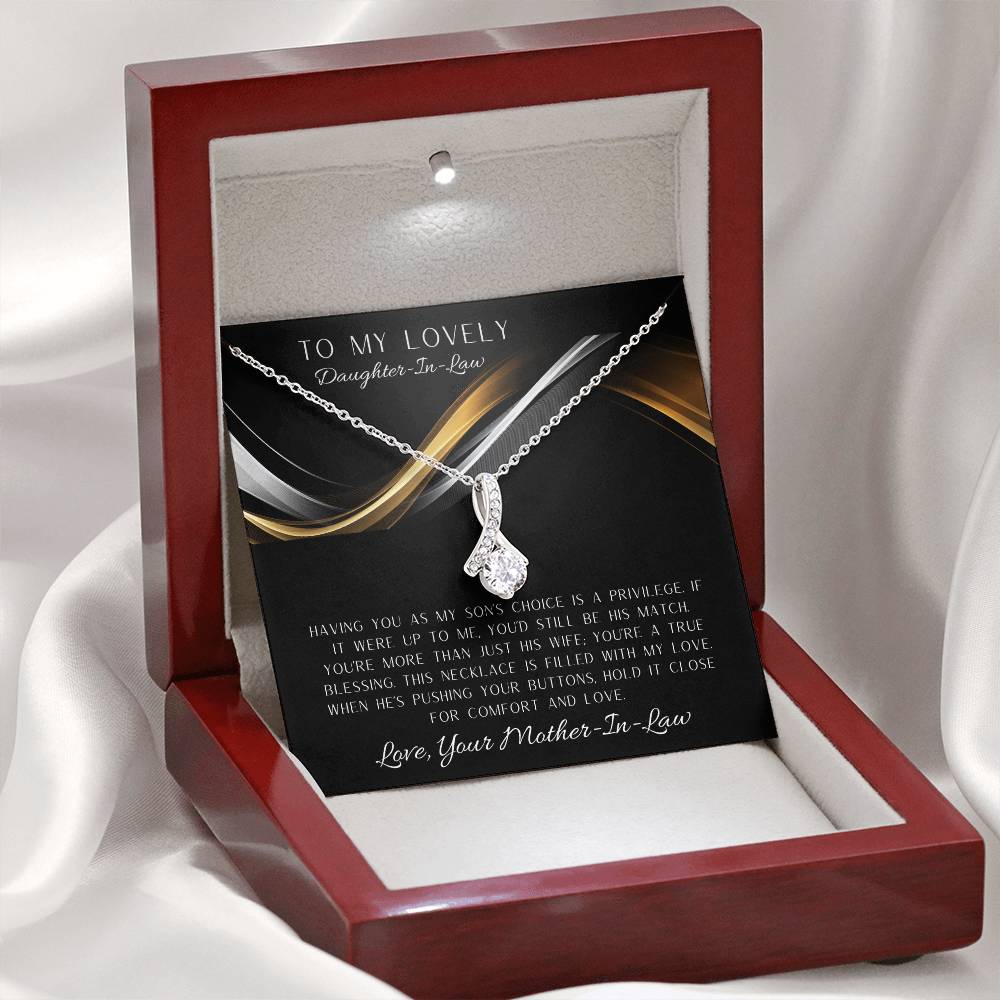 To My Lovely Daughter-In-Law Alluring Beauty Necklace