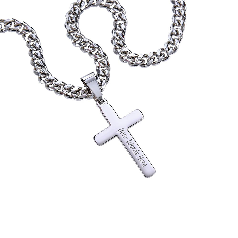 To My Amazing Son; Love Mom Cross Necklace