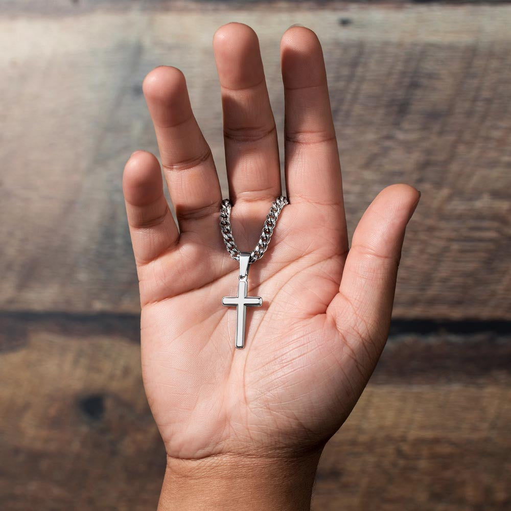 To My Amazing Son; Love Mom Cross Necklace