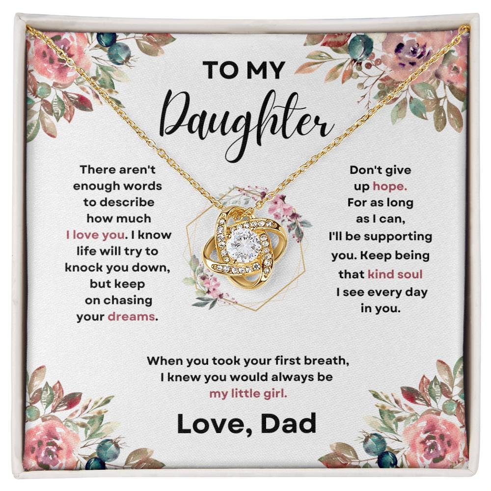 Daughter Love Knott Necklace  (Love, Dad)