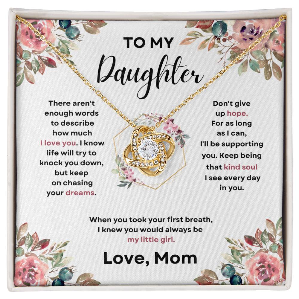 Daughter Love Knott Necklace (Love, Mom)