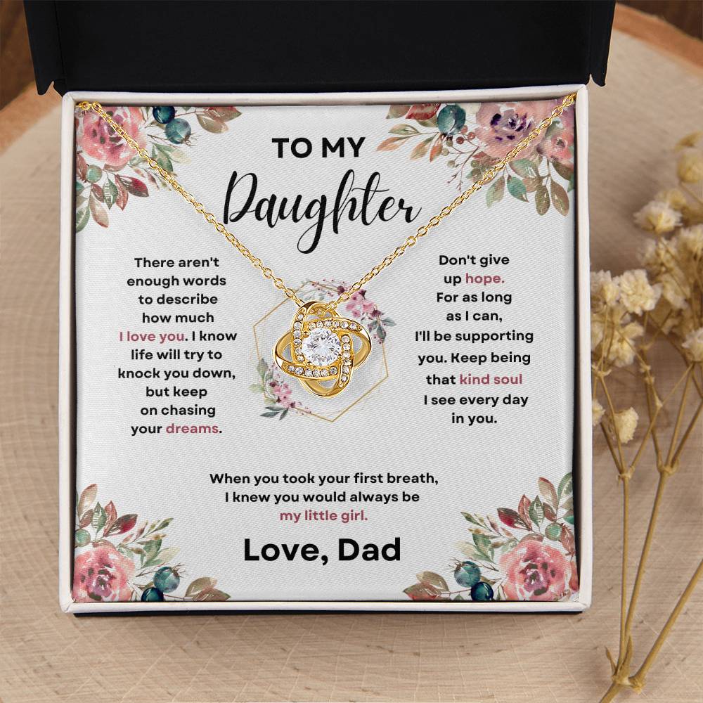 Daughter Love Knott Necklace  (Love, Dad)