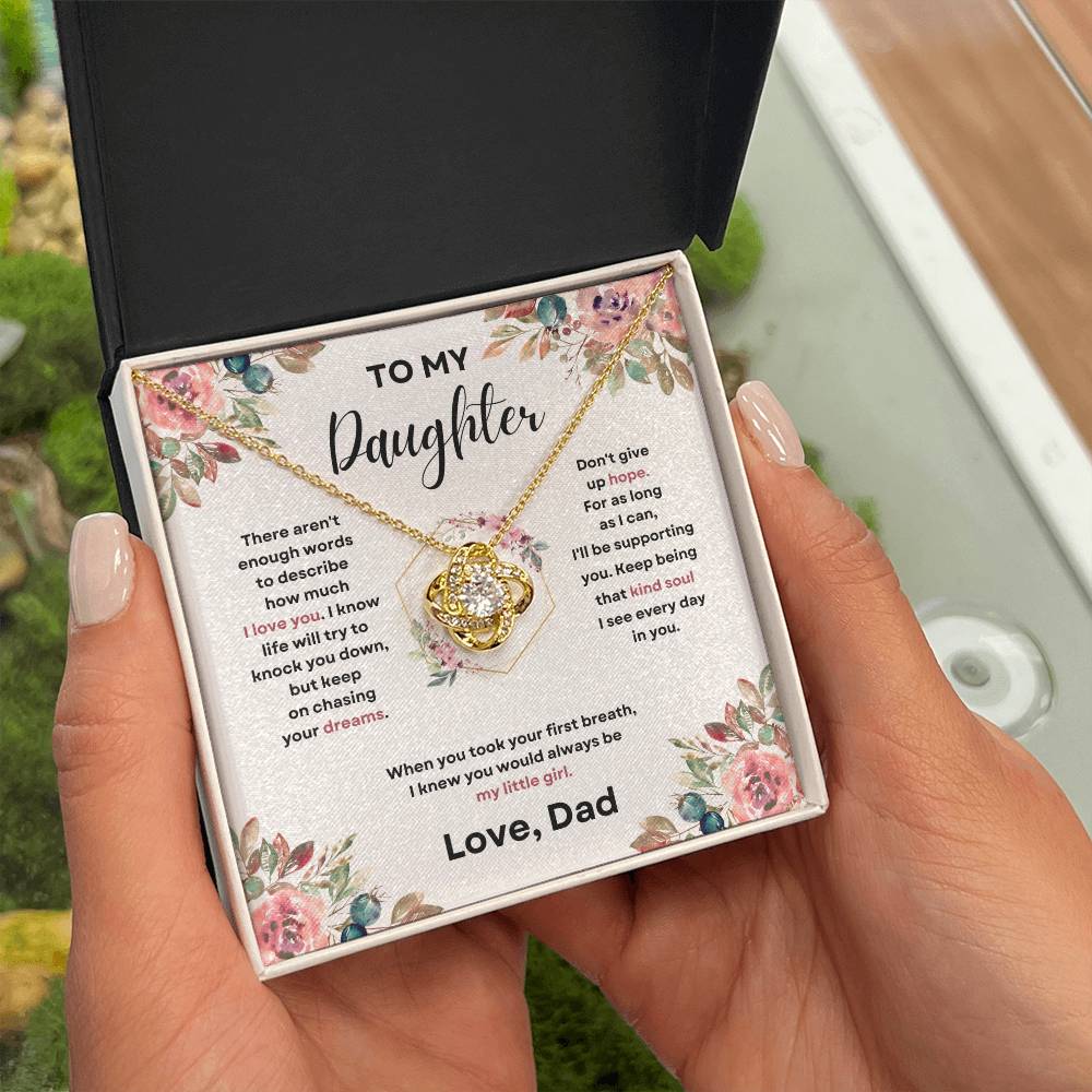 Daughter Love Knott Necklace  (Love, Dad)