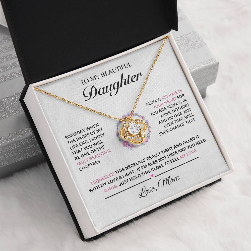 Beautiful Daughter, Love Mom Love Knot (Pink)