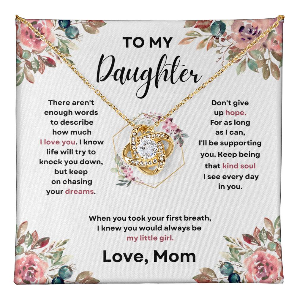Daughter Love Knott Necklace (Love, Mom)