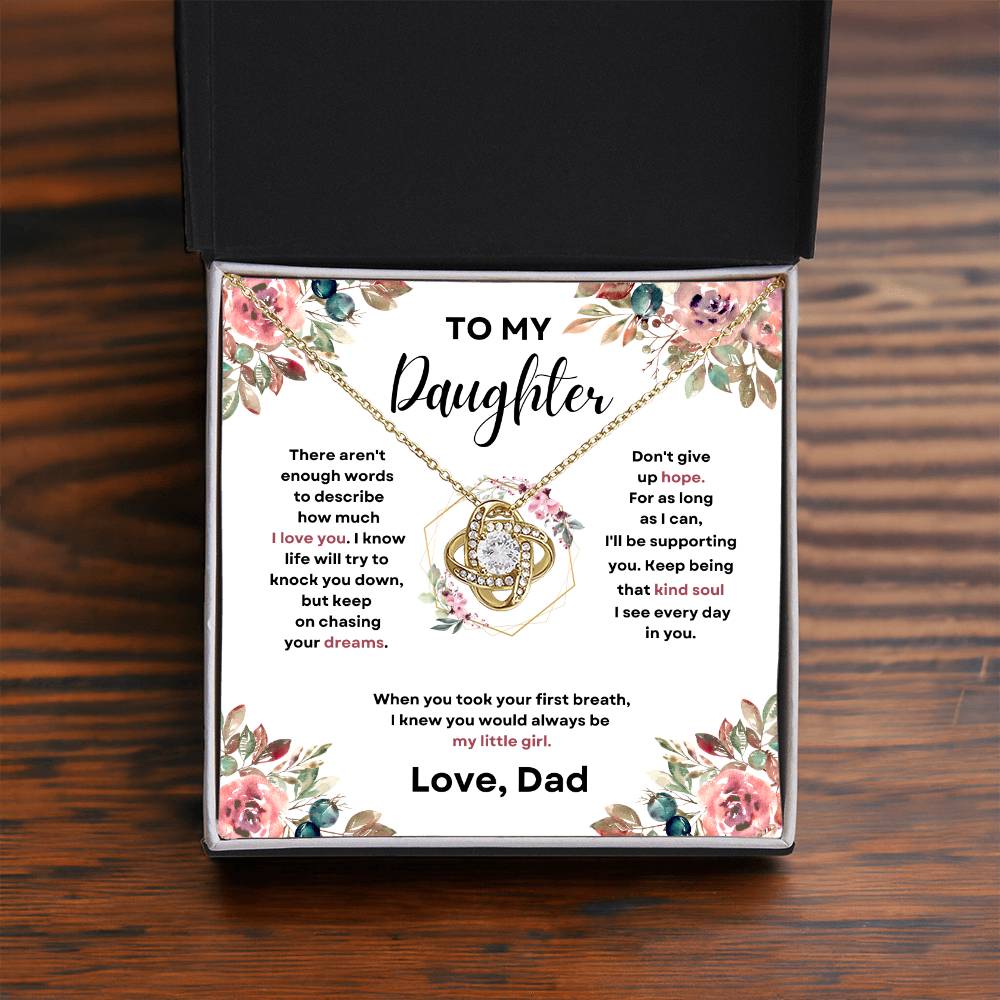 Daughter Love Knott Necklace  (Love, Dad)