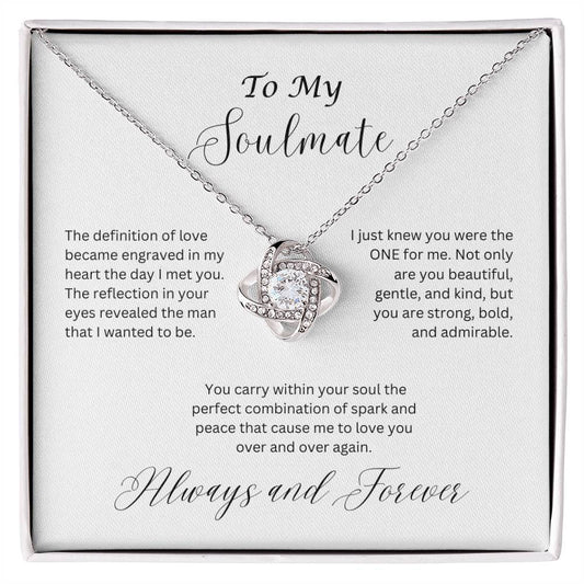 To My Soulmate, Love Knot Necklace