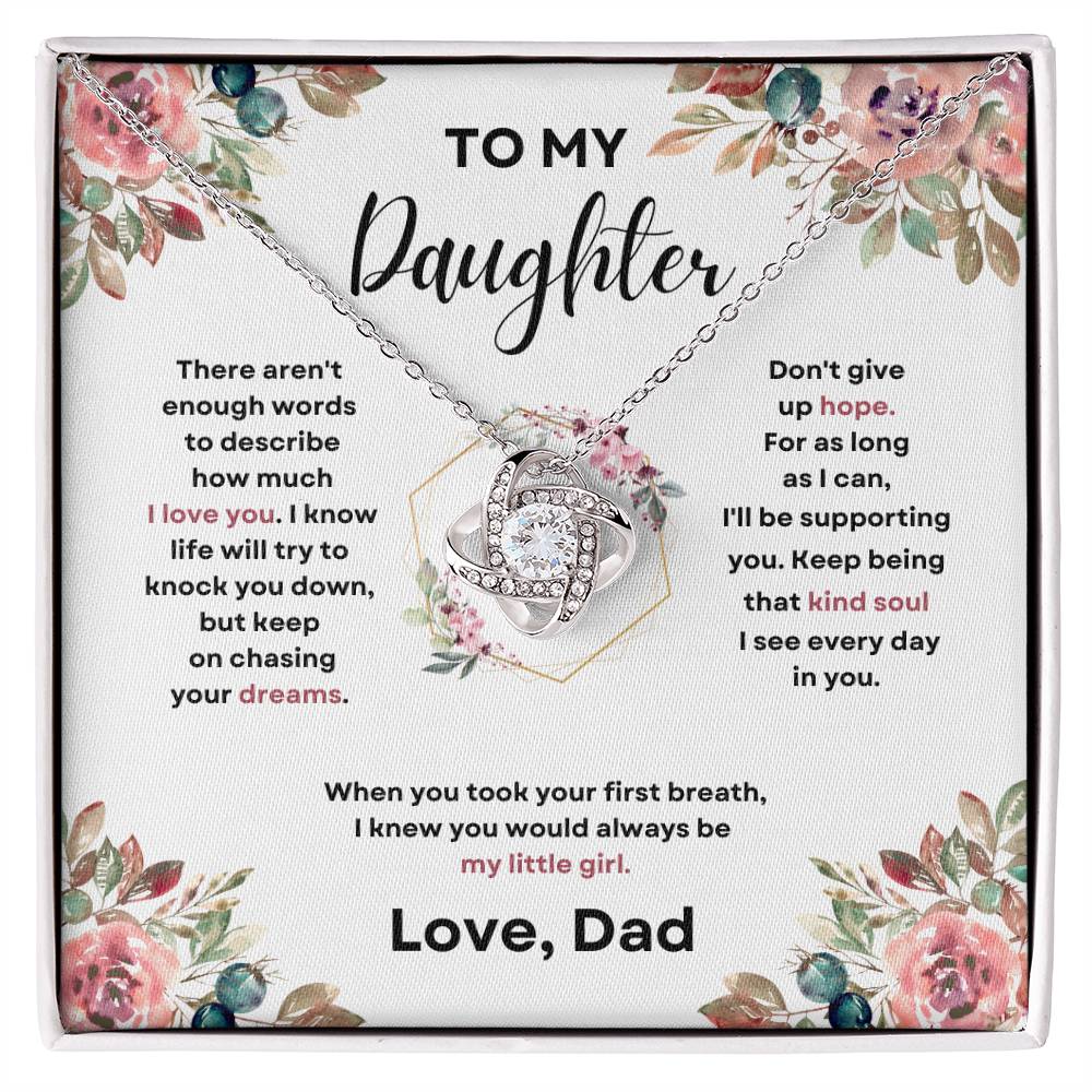 Daughter Love Knott Necklace  (Love, Dad)