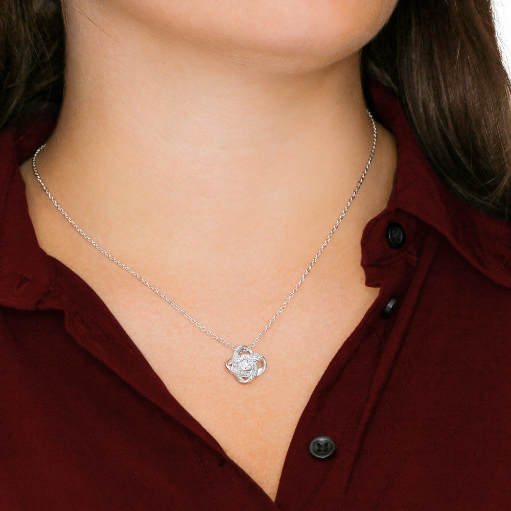 To My Beautiful Daughter, Love Dad  Love Knot Necklace
