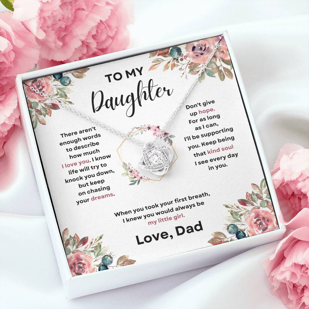 Daughter Love Knott Necklace  (Love, Dad)
